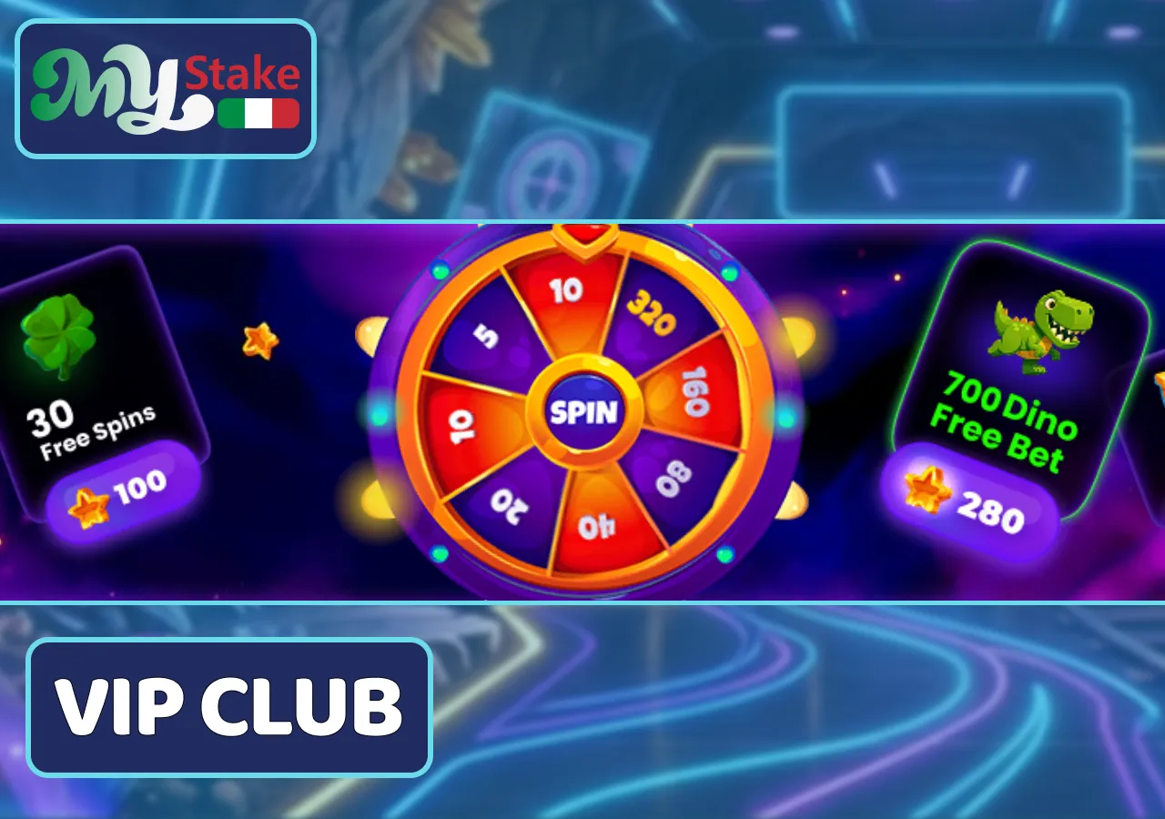Il club VIP offre ai giocatori abituali ricompense aggiuntive e vantaggi esclusivi.