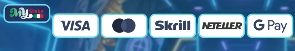 MyStake supporta metodi di pagamento pratici per attivare i bonus e prelevare fondi.